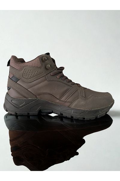 GÜR MODA AYAKKABI Leather Orthopedic Lace Waterproof Orthopedic Brown Boots