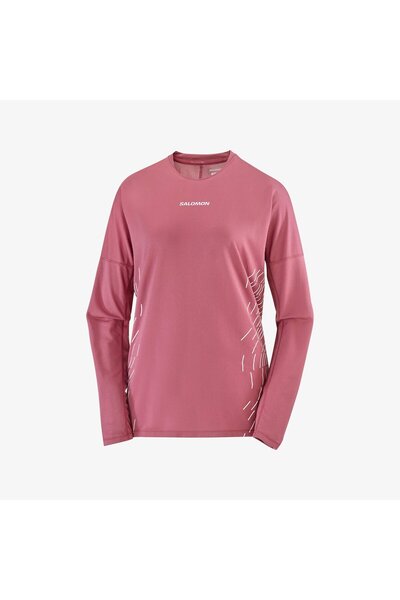 Salomon SENSE AERO GFX LS Kadın Koşu Tişört Nocturne LC2697900