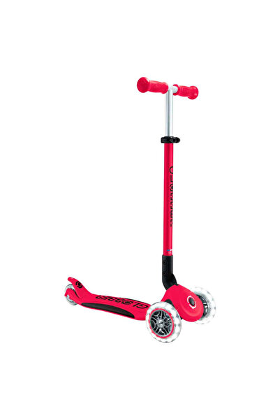 Globber Elite Deluxe 3 Tekerlekli Katlanabilir Işıklı Kırmızı Scooter 439-602