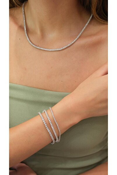 Jerie Zirkon Taş Döküm 4MM Su Yolu Bileklik