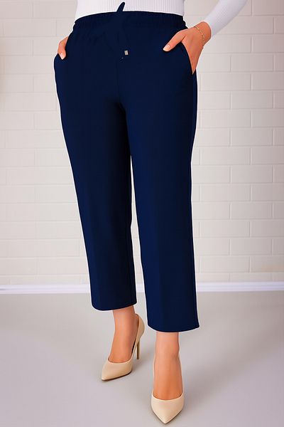 VOICTEC Plus Size Bell Fabric Pocket Carrot Pants with Elastic Waist