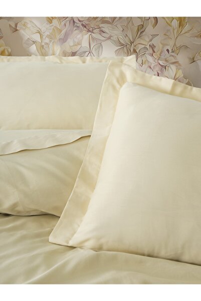Cotton Box Elegant Satin Double Duvet Cover Set Beige