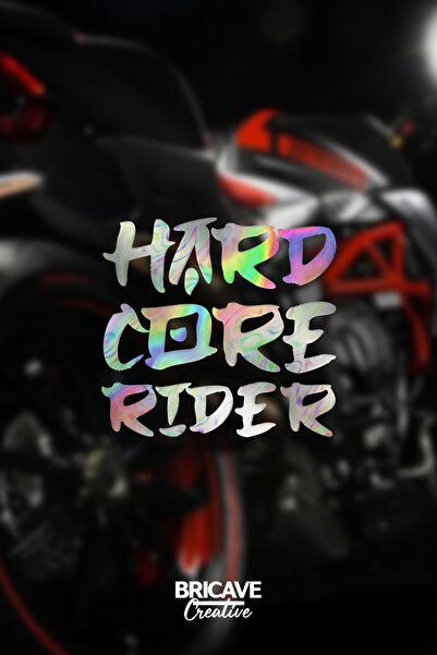 Bricave Hardcore Rider Araba-motosiklet Sticker 15x14cm