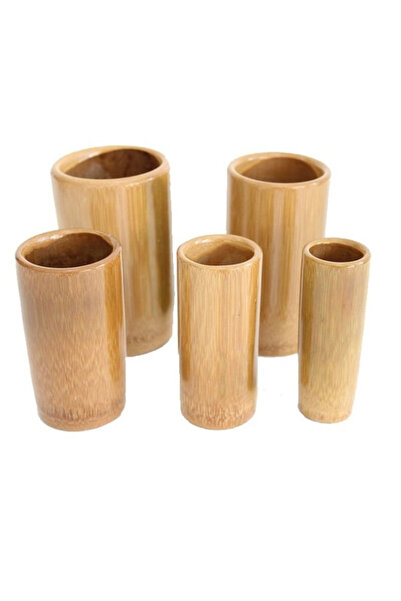 TUSHBA Bambu Masaj Kupası 5'li Set