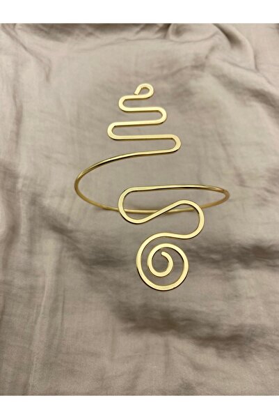 Hedef Bijuteri سوار بازو بذراع قابل للتعديل باللون الذهبي على شكل حلزوني، أكم...