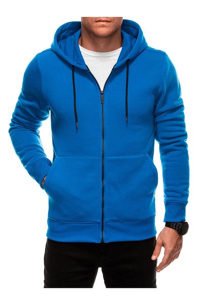 Edoti Men's zip-up hoodie BASIC EM-SSBZ-0101 Blue