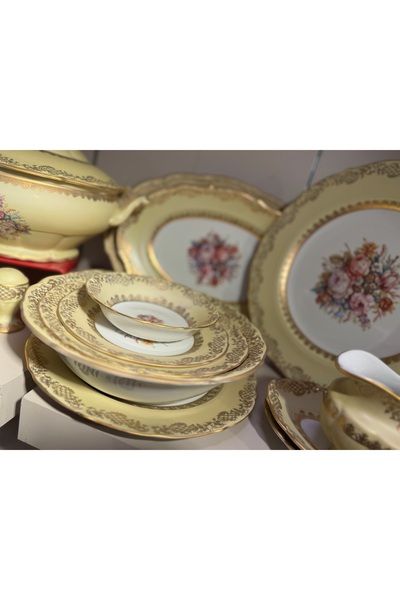 hediye ESTERHOMEDECOR 12 Kişilik 74 parça porselen İtalyan yemek takımı mat renk S.Clary