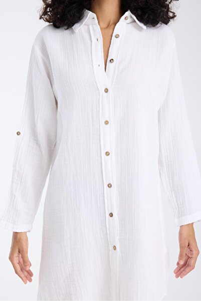 White By Nature Long Sleeve Muslin Women's Shirt