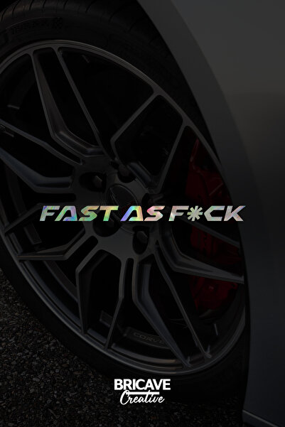 Bricave Fast as F*ck Yazı Kask Etiket Sticker 12x1cm