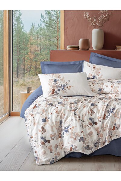 Cotton Box Σετ Παπλωματοθήκης Διπλό Σατέν Nebulae Indigo