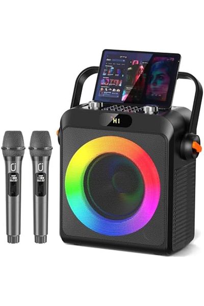 JYX Karaoke machine with 2 wireless microphones for adults and children