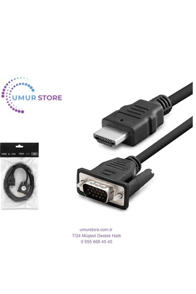 Genel Markalar HDMI To VGA Kablo 1.8mt