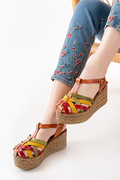 Budi 684-02 Tan Multi Orthopedic Genuine Leather Padding Women's Sandals