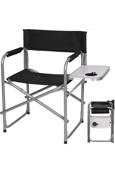 unbranded Camping Chair Oversized Folding Lightweight Chair with Attached Side Table, Armrest, Side Pocket, Fo