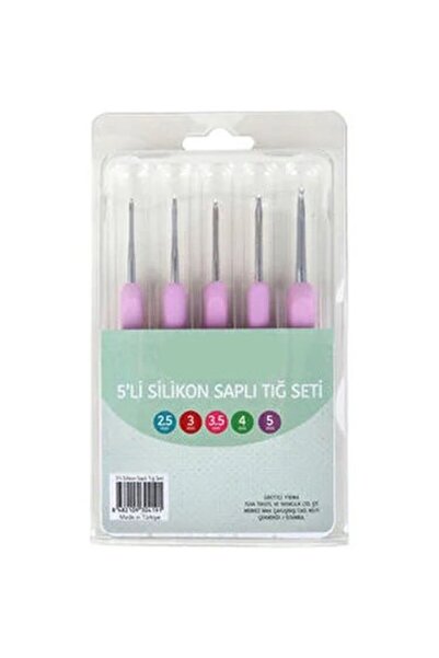 balım hobi evi Set economic de croșetat de 5 cu mâner colorat din silicon inc...