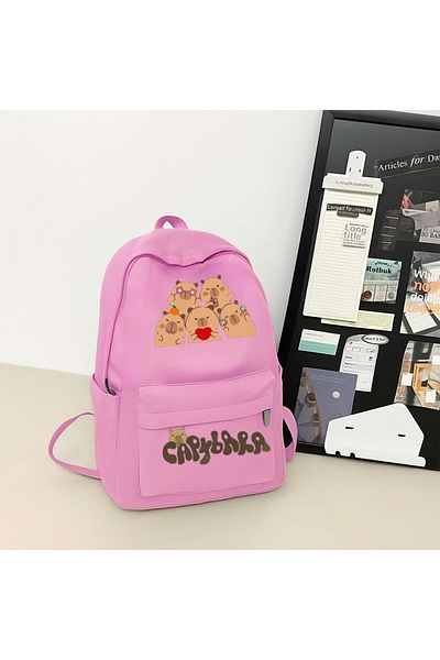 Toum Capybara Printed School, Dershane, Course Backpack