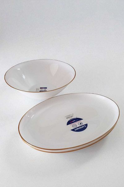 Luminarc 3-Piece Gilded Service Set White