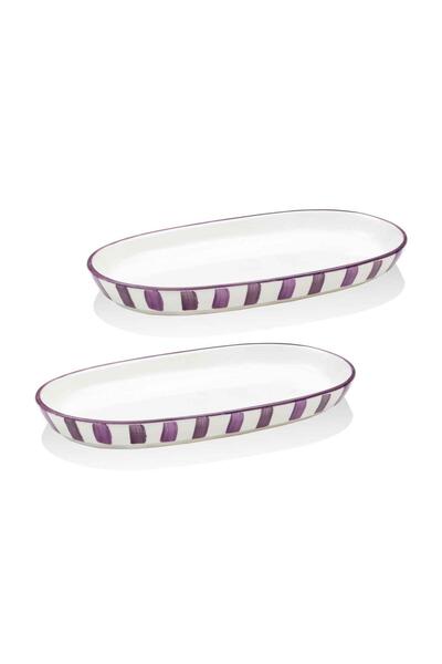 The Mia Joy Oval Service Set of 2 Purple 14X26X3 cm