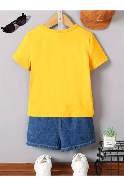 Styli Boys Yellow Shark Graphic Print T-Shirt