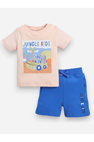 Victor and Jane By Styli Boys Jungle Ride Graphic T-Shirt and Shorts Set