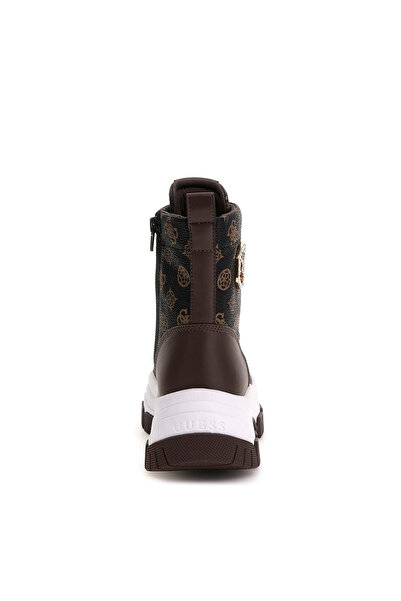 Guess Kadın Benzon Monogram Desenli Taşlı Aksesuarlı Bot - Kahverengi