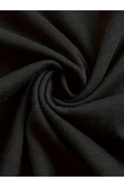 Touz Streetwear Printed Lace Black Long Sleeve Blouse