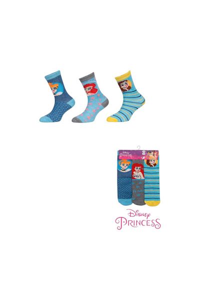DİSNEY PRİNCESS Set of 3 pairs of children's socks, blue, Princess, Disney