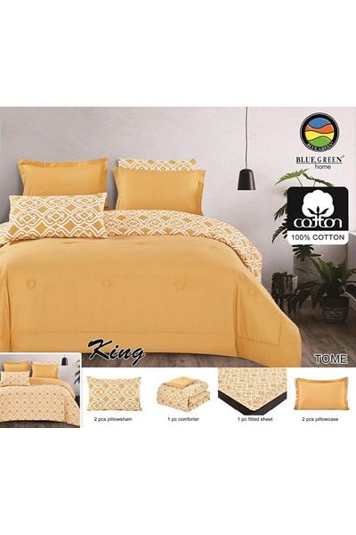 PROMISE Plain double-sided king-size comforter, multi-colored cotton - double - 6 pieces