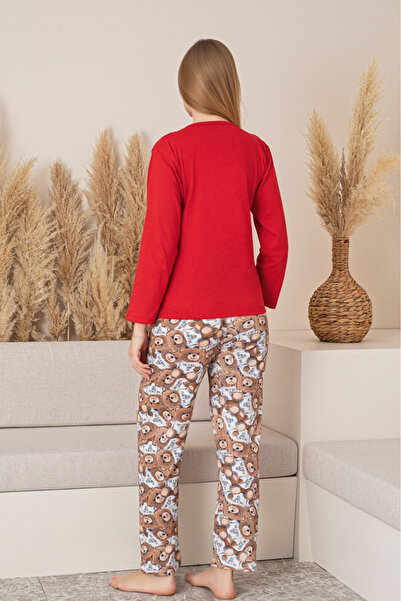 Farya Home Dreamy Cotton Patterned Long Sleeve Women's Pajamas Set