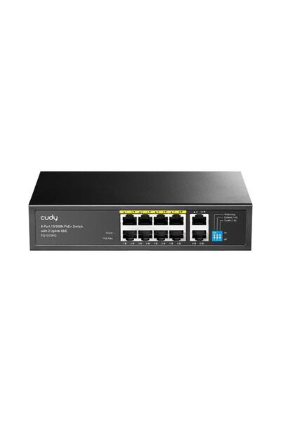 cudy FS1010PG 8 Port 10/100 Yönetilemez +2 Port Gigabit Desktop (8 Port Poe+) 120W Switch