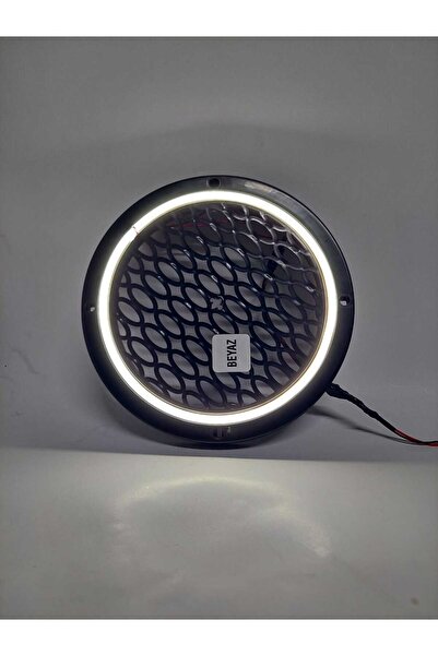 GÖKAK ELEKTRONİK Beyaz-Neon led ışıklı çift hoparlör kapağı 20 cm