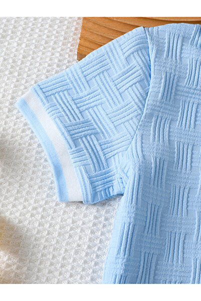 Styli Boys Textured Button Front Shirt and Shorts Set