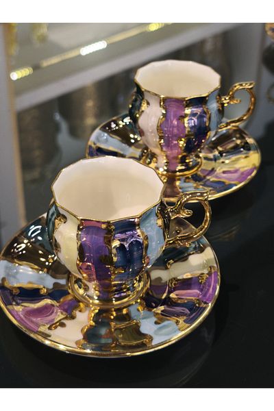 P&ORA PREMIUM KITCHEN PRODUCTS P&Ora Eldekor 2 Persons Cup Set Rainbow 2