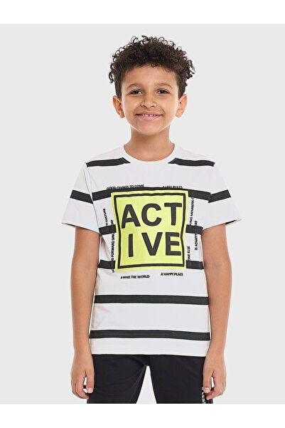 Victor and Jane By Styli Boys Striped T-Shirt and Shorts Set