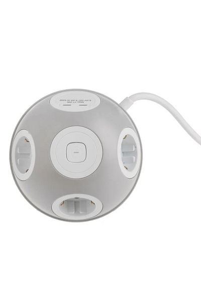 divendi-ro Extension cord with 3 sockets, 2 USB ports, 3500W, length 1.2m, white