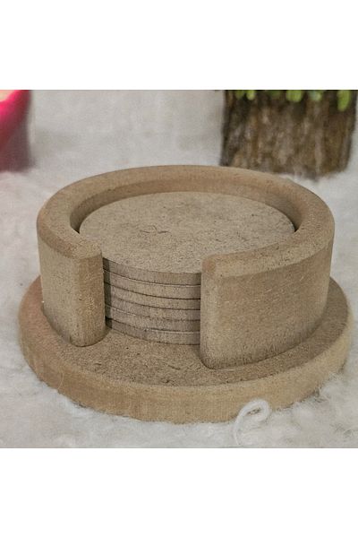 Tekir Store evinizi güzelleştirin Wooden 6-Piece Coasters Decorative Raw Paintable Hobby Painting