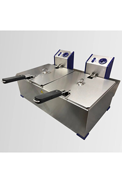 Tuğra Elektrikli 2X2500 WATT 8+8 Litre 2/3 + 2/3 Çift Gastronom Küvetli Fritöz