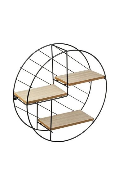 divendi-ro Round Decorative Shelf with 3 Levels in Wood, metal, 30x9 cm