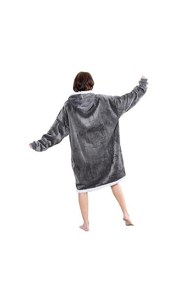 divendi-ro Hooded sweatshirt with hood and large pocket, soft and warm material, 82x85cm, gray