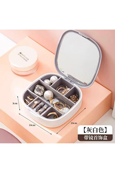 co arma Small Portable Jewelry and Makeup Box with Mirror