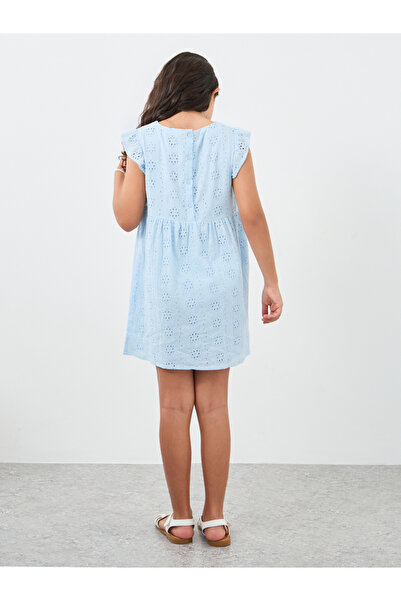 Styli Girls Schiffli Bow Detail Dress