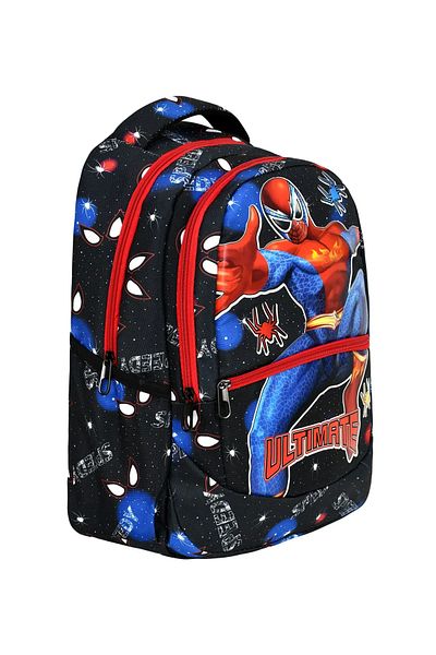 shopshop Boy's Spiderman Printed Primary School Backpack Lunch Bag Waterproof Fabric-Peh2023