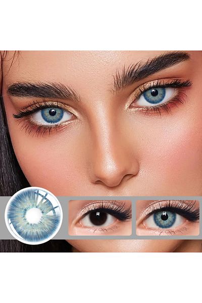 OEM Blue Colored Contact Lenses, Pattaya Blue, 365 Wears, Cosmetic, No Diopters