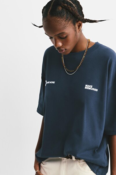 Pull & Bear Kalp grafik baskılı tişört