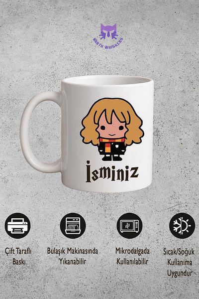 North Whiskers Hermione Double Sided Printed Mug - Harry Potter