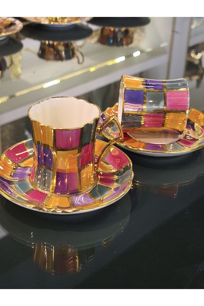 P&ORA PREMIUM KITCHEN PRODUCTS P&Ora Eldekor 2 Persons Cup Set Damarenkli̇