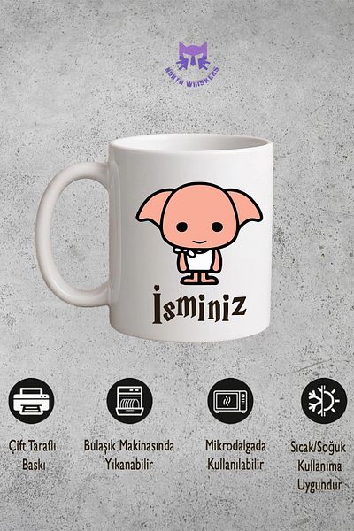 North Whiskers Dobby Double Sided Printed Mug - Harry Potter