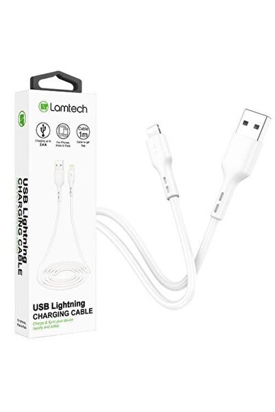 Lamtech Data and Charging Cable Lamtech, USB to Lightning, 2.1A, 1m, White