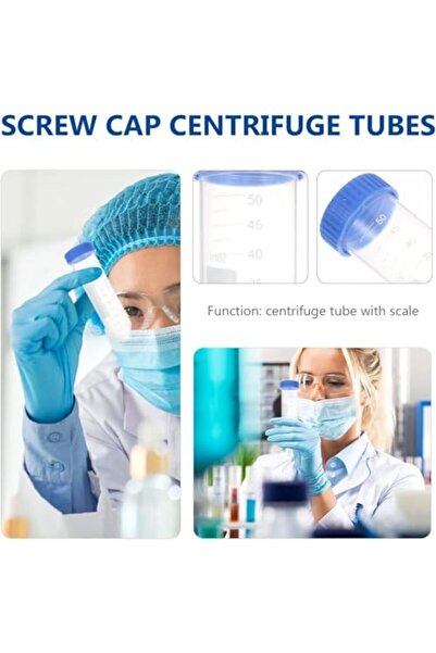 PROTECT Centrifuge Tubes 50mL Conical test tube Sterile Plastic Test Tubes with Screw, 10 Pcs