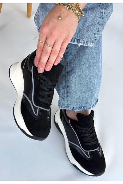Zerenyus Lemda Premium Black Suede Lace-Up Sneakers